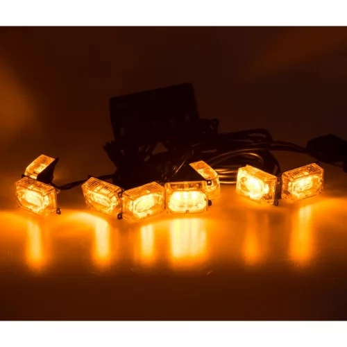 Oranžový 8ks LED predátor 12V do mriežky vozidla