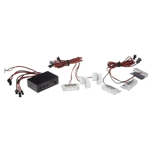 3x 6-LED svetlo oranžového 12V stroboskopu do mriežky