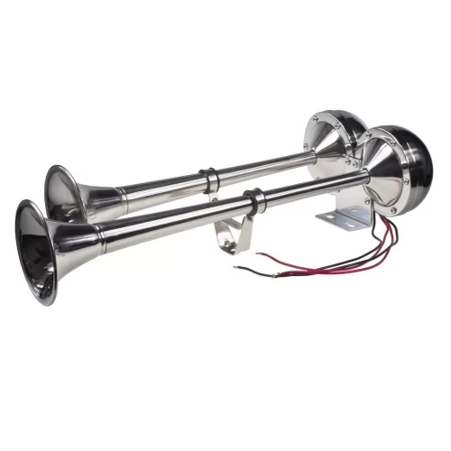 Dual-fanfára 465 / 410mm, chróm, 12V, elektromagnetická
