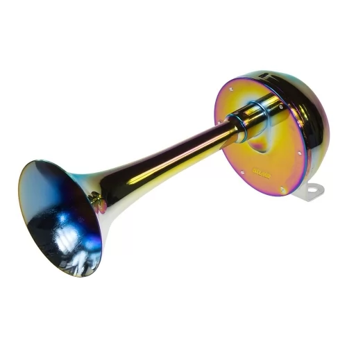 Singel-fanfára 320mm, chróm-dúha, 12V, elektromagnetické, nízky tón