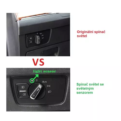Montáž spínače světel pro automatické rozsvěcování světel VW Passat B8