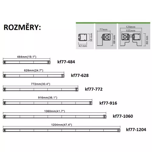 Parametre 12/24V oranžovej  45W LED aleje ECER