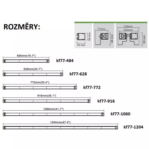 Parametre 12/24V oranžovej  54W LED aleje ECER