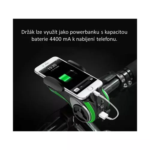 Montáž multifunkčného držiaka telefónu na bicykel so zvukovým systémom, BT, USB, SD, AUX