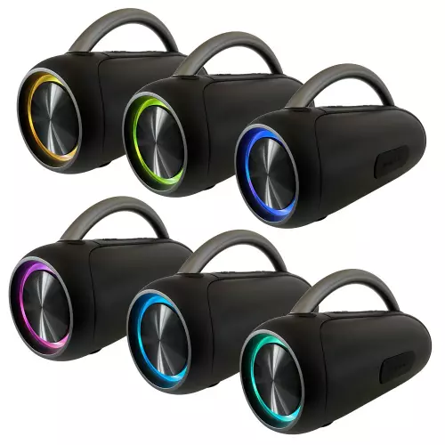 RGB podsvietenie vodeodolného prenosného Bluetooth reproduktora s USB, AUX, MIC, TWS, IPX5