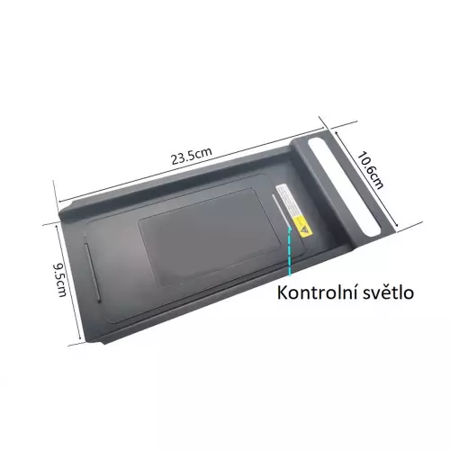 Rozmery Qi bezdrôtovej nabíjačky telefónov pre Volvo V60/S60 2013-2018