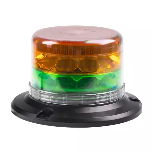 LED maják, 12-24V, 24xLED zelený/oranžový, magnet