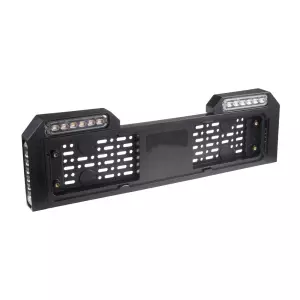 LED predátor pod ŠPZ - oranžový /prehnutý / 4x LED svetlo / 10-30V / ECE R65