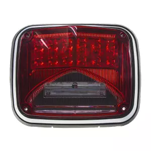 Červené výstražné LED svetlo s prísvitom 12/24V - 11 režimov výstražného blikania / ECE R65