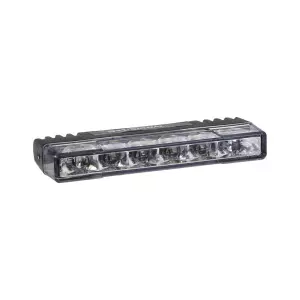 Modrý LED predátor do mriežky 12/24V - 6x 3W / 19 režimov výstražného blikania / ECE R65 (90x13x35mm)