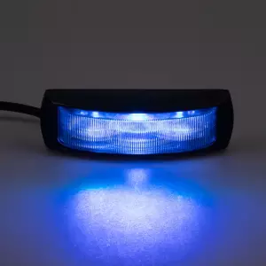 Modrý LED predátor 12/24V - 4x 3W / 21 režimov výstražného blikania / ECE R65 (108x34x27mm)
