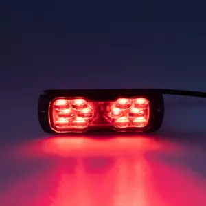 Červený LED predátor 12/24V - 12x LED / 10 režimov výstražného blikania / ECE R65 (114x44mm)