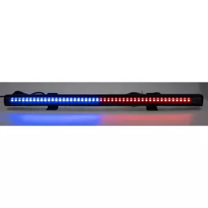 Modro-červené gumové výstrážne LED svetlo 12V / 24V - 48x LED (440x25x22mm)