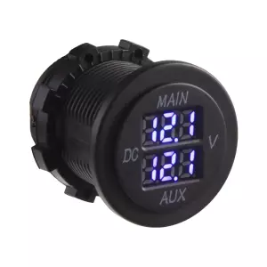 Palubný digitálny voltmeter - modrý 10-30V dvojitý